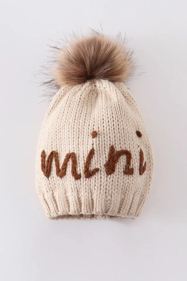 Mama & Mini Embroidered Pom Pom Beanie