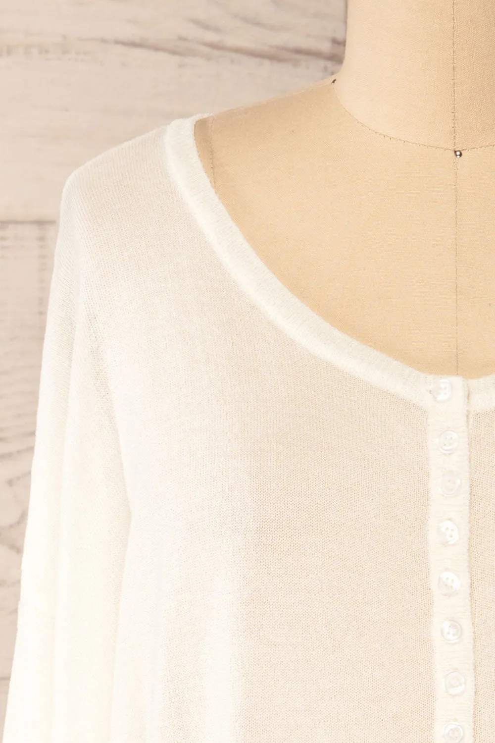 Melbourne Ivory | Sheer Oversized Long Sleeve Top