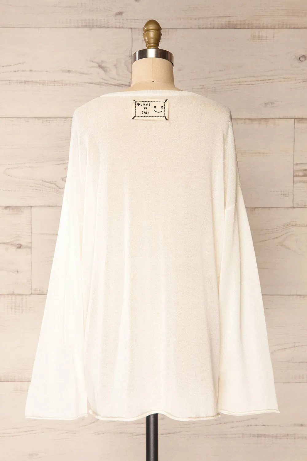 Melbourne Ivory | Sheer Oversized Long Sleeve Top