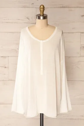 Melbourne Ivory | Sheer Oversized Long Sleeve Top