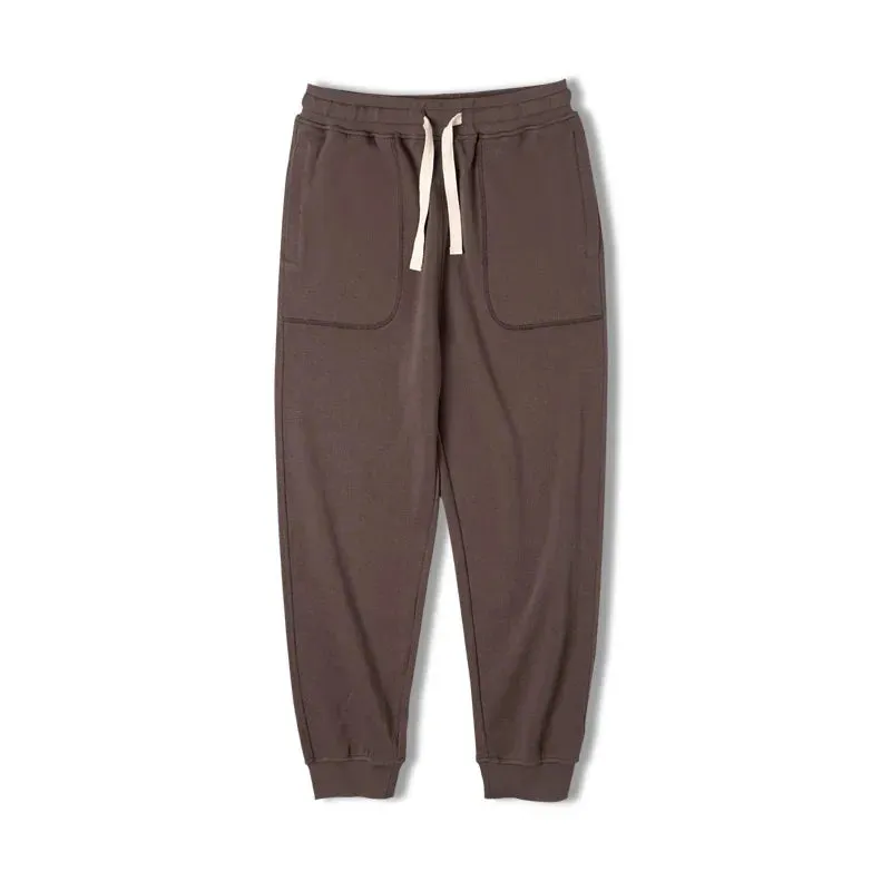 Men's Gray Sweatpants with Large Pockets and Drawstring Waist