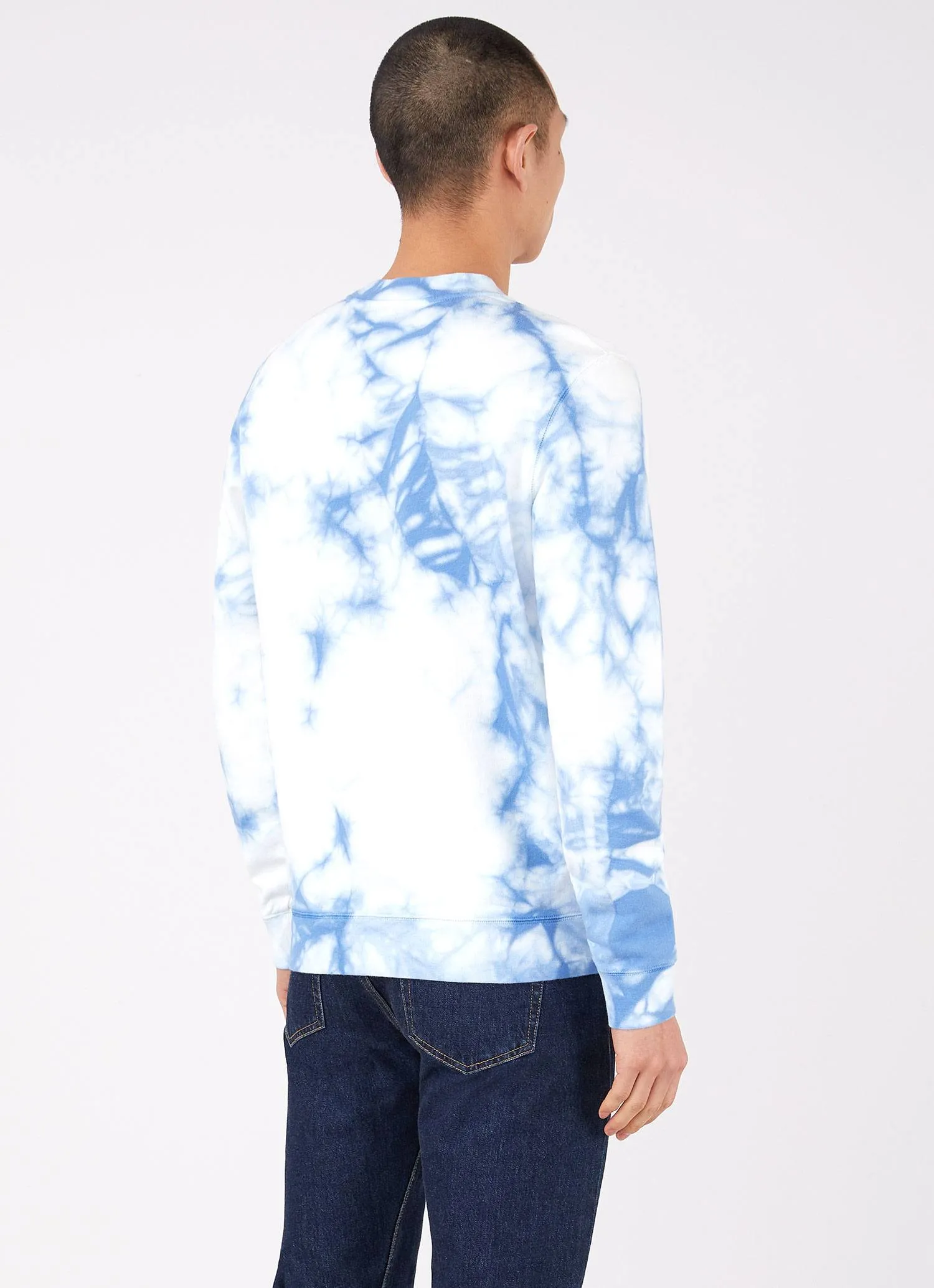 Men's Loopback Sweatshirt in Sky Blue Tie Dye