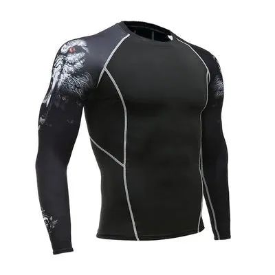 Men's Motorcycle Jersey Sets Quick Dry Compression Sport Bodybuilding T-Shirt Underwear Suit for Fitness