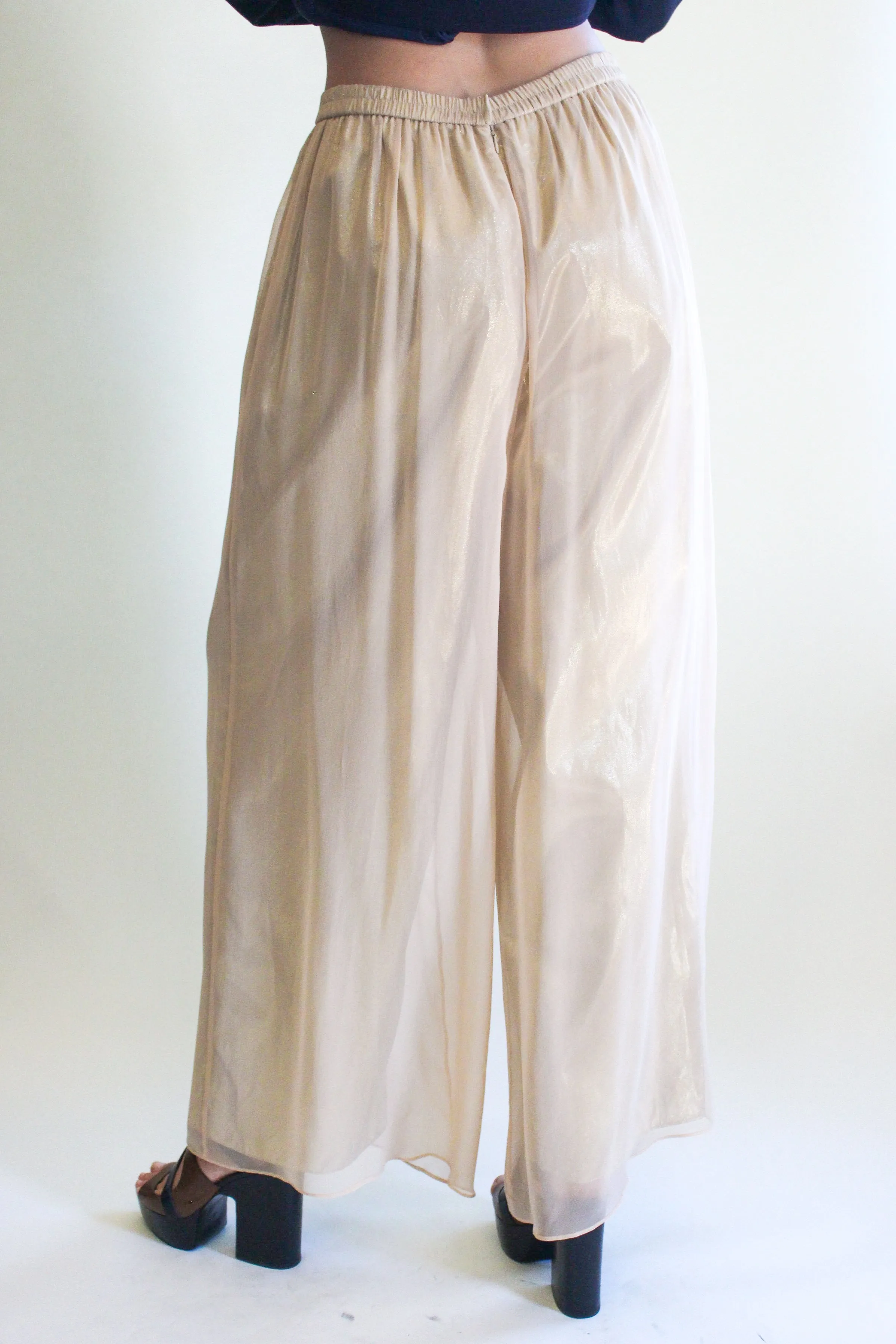 Metallic Wide Leg Pants