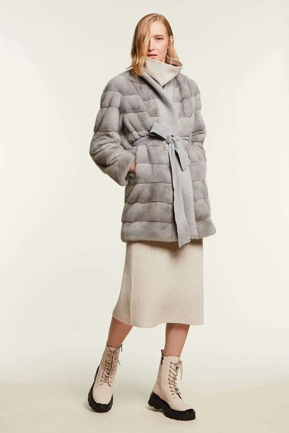 Mink coat grey