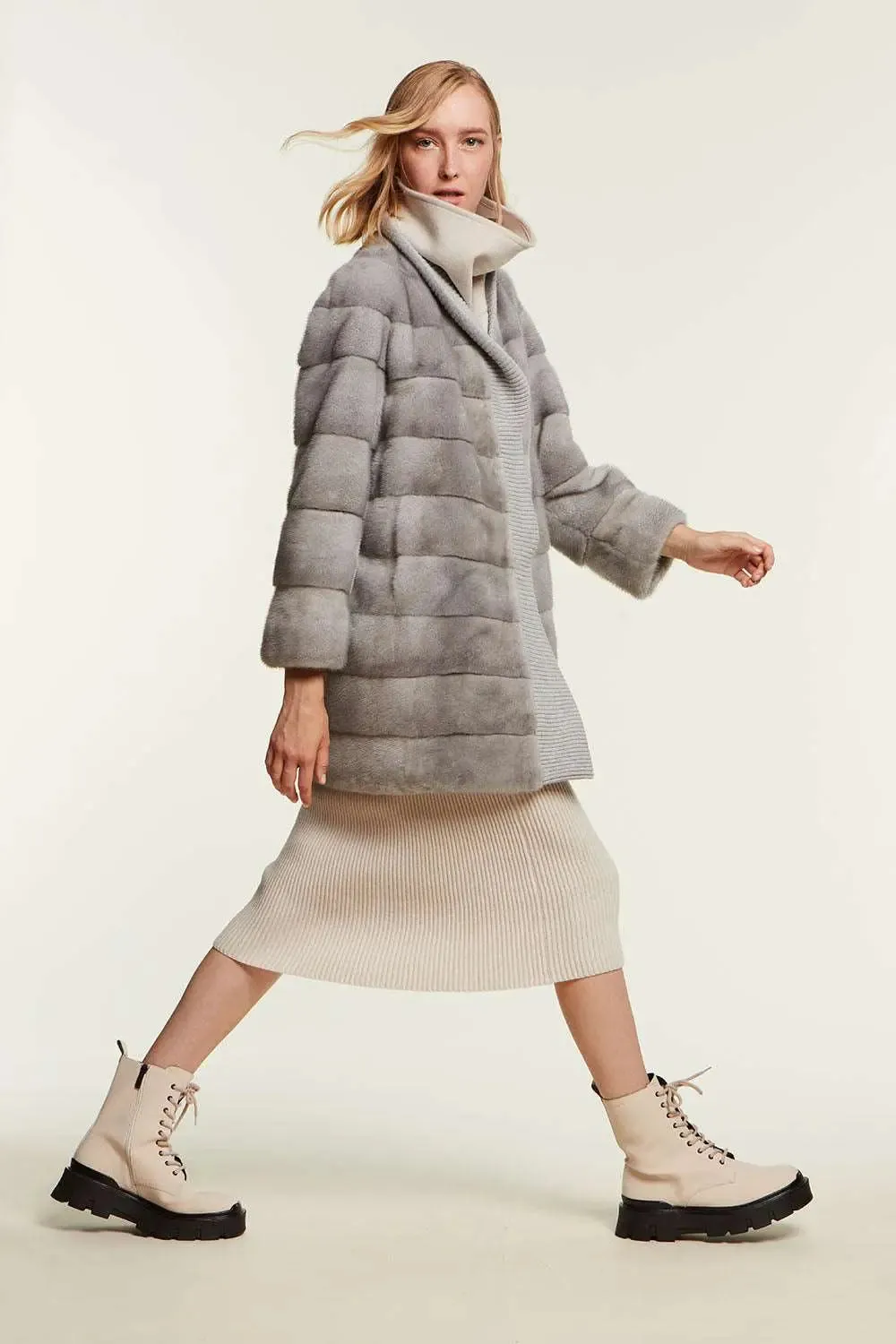 Mink coat grey