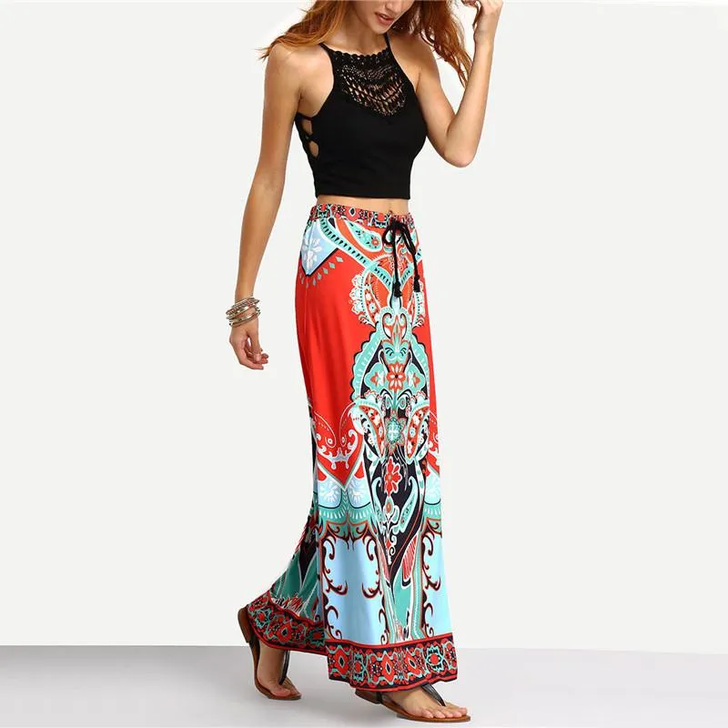 Multicolor Long Maxi Skirt For Women