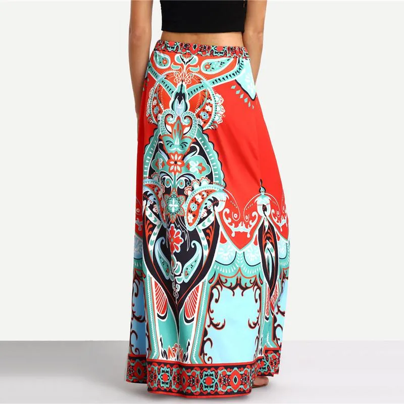 Multicolor Long Maxi Skirt For Women