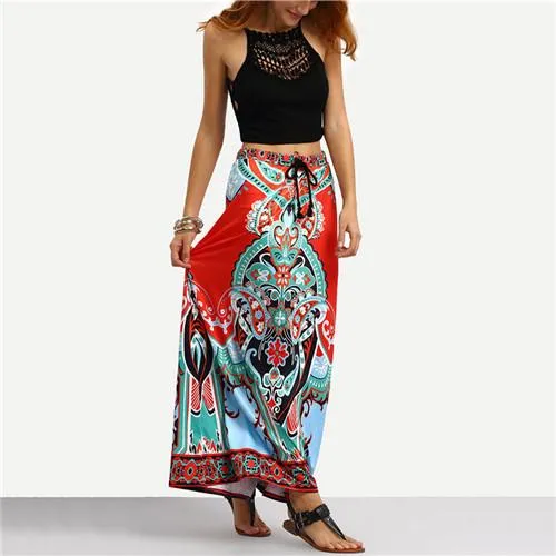 Multicolor Long Maxi Skirt For Women