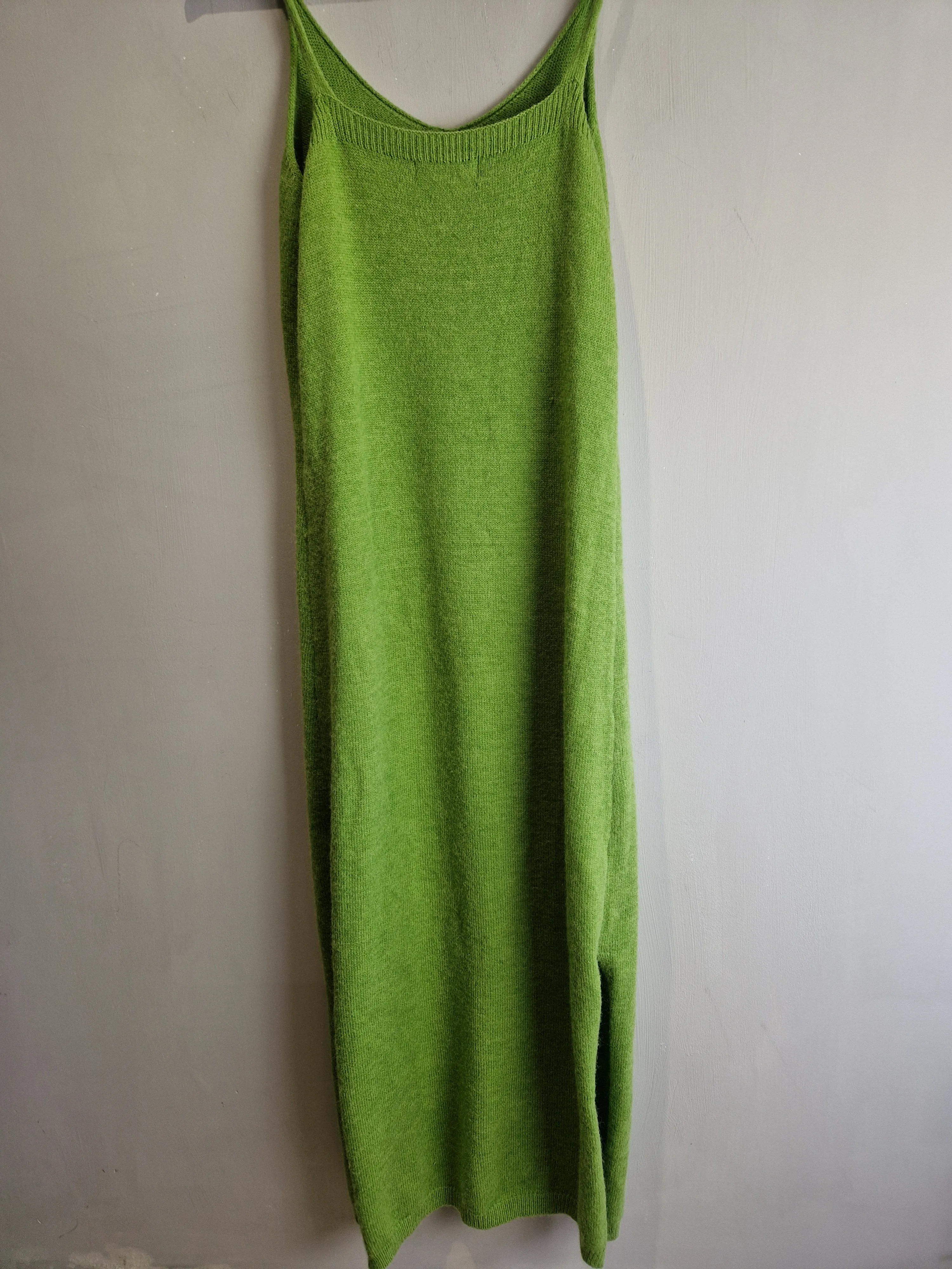 Never Fully Dressed green knitted slip dress - size 12