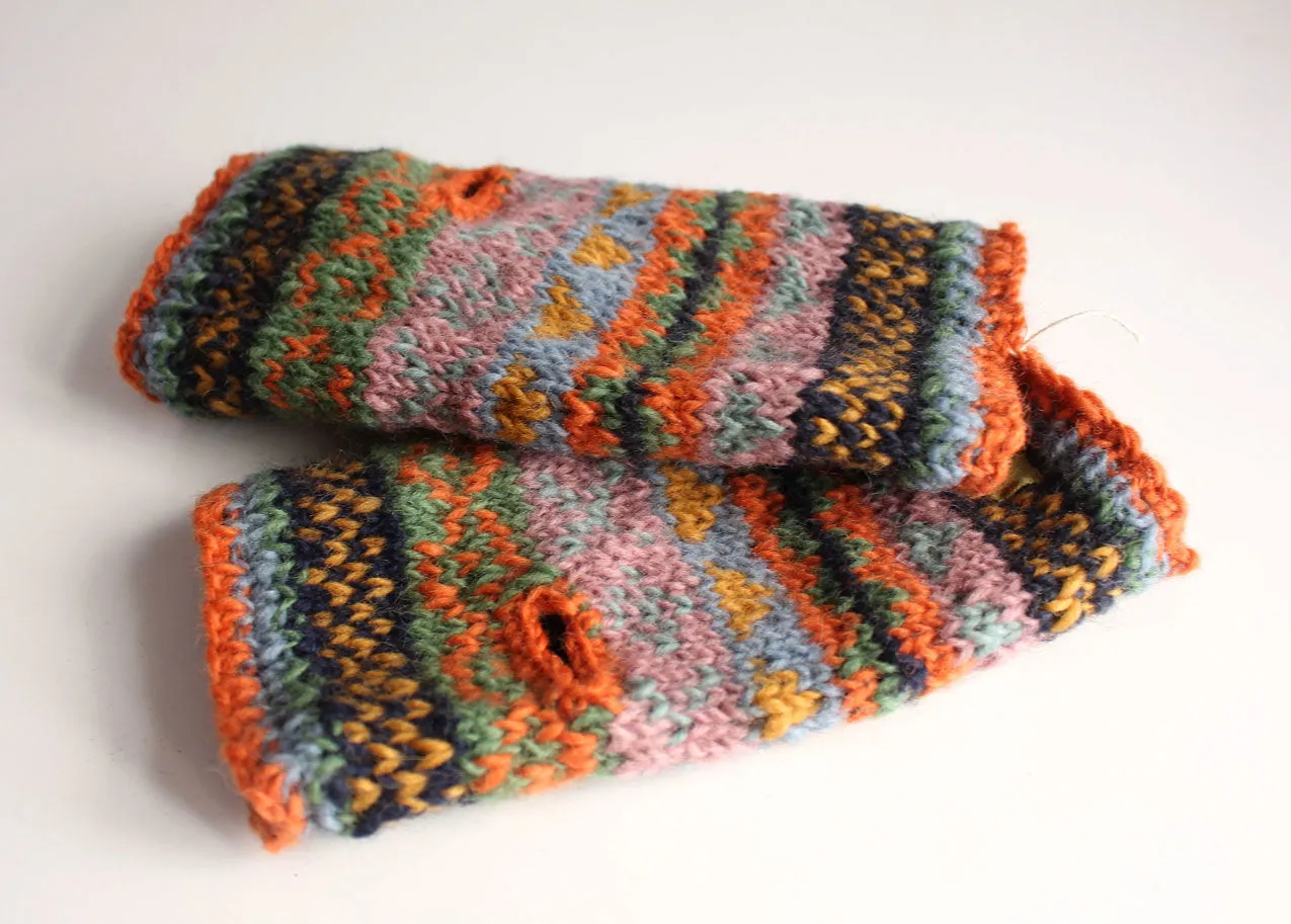 Orange Soft Wool Winter Sherpa Handwarmers