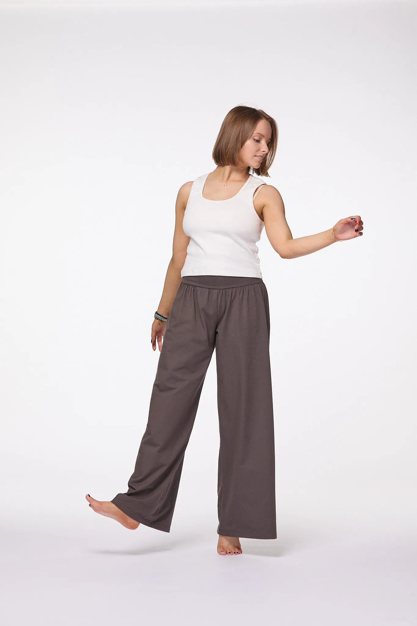 Palazzo Wide Leg Pants | Brown