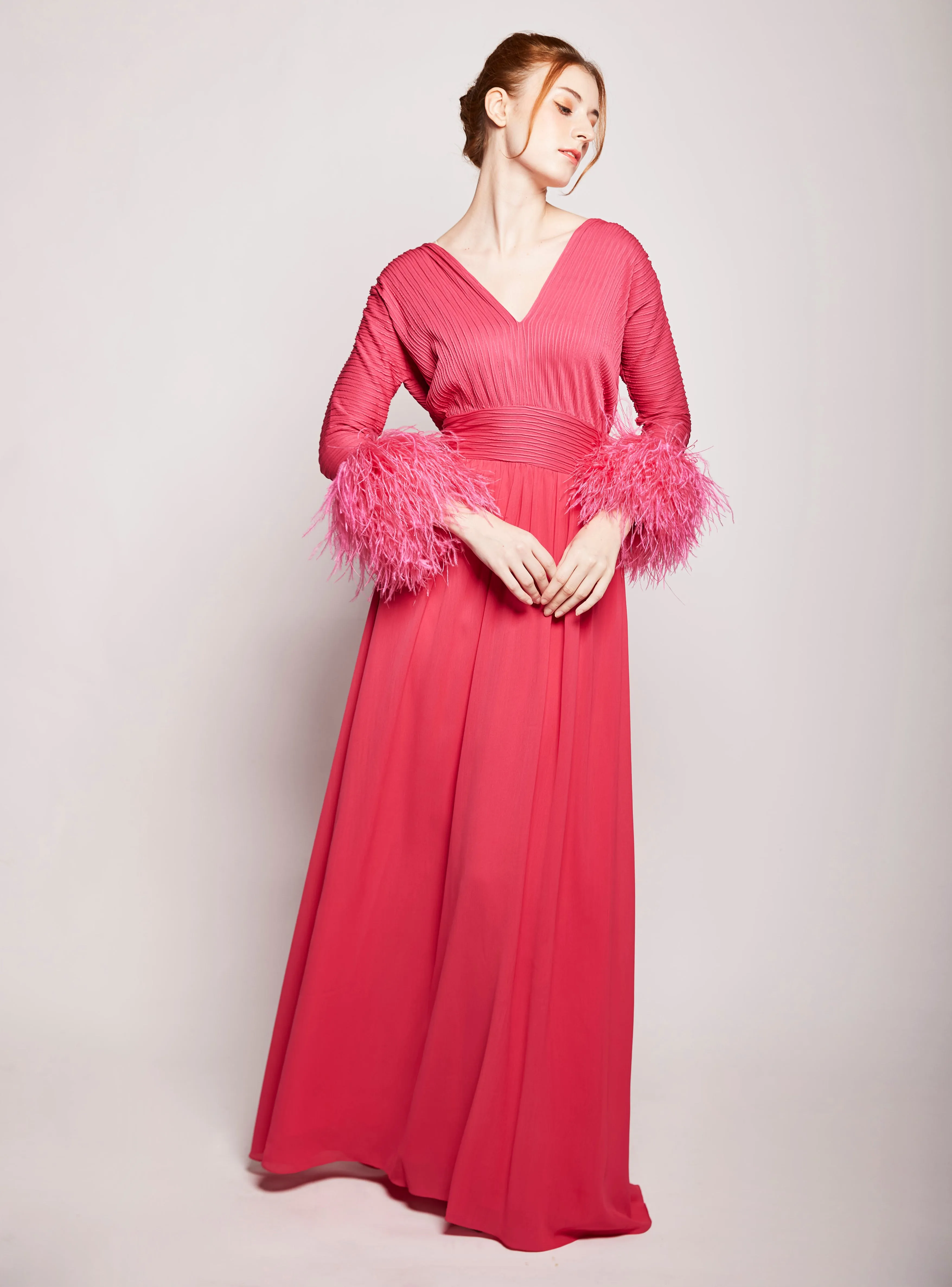 Panthea Ostrich feather gown