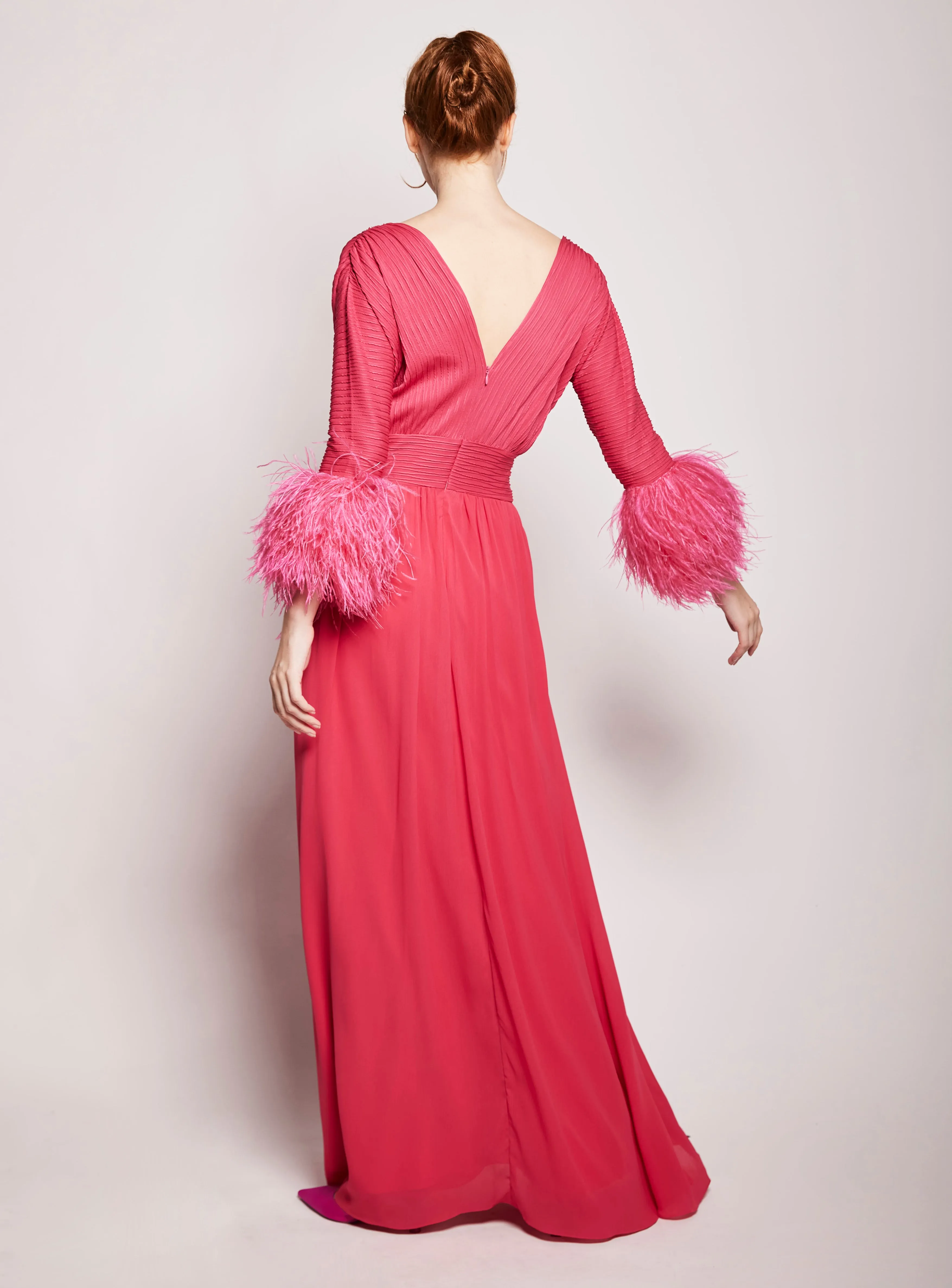 Panthea Ostrich feather gown