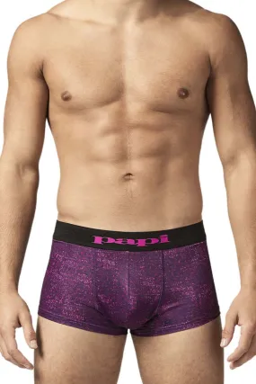 Papi UMPA050 Fashion Microflex Brazilian Trunks Color Purple Pixel Print