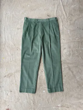 PLEATED CORDUROY PANTS—MINT [38X31]