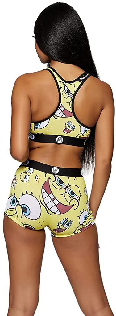 PSD Underwear Women's Spongebob Athletic Fit Sports Bra with Wide elastic band