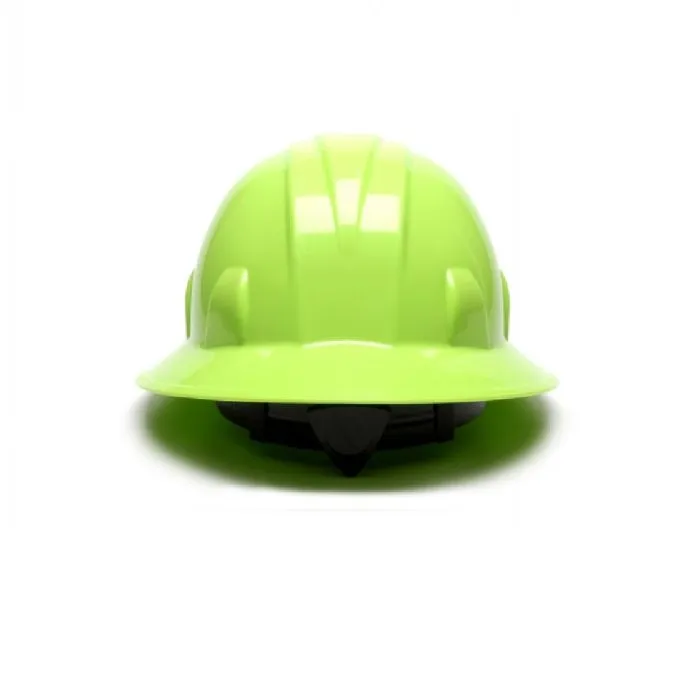 Pyramex HP24131 SL Full Brim 4 Point Ratchet Hard Hat, Hi Vis Green, 1 Each