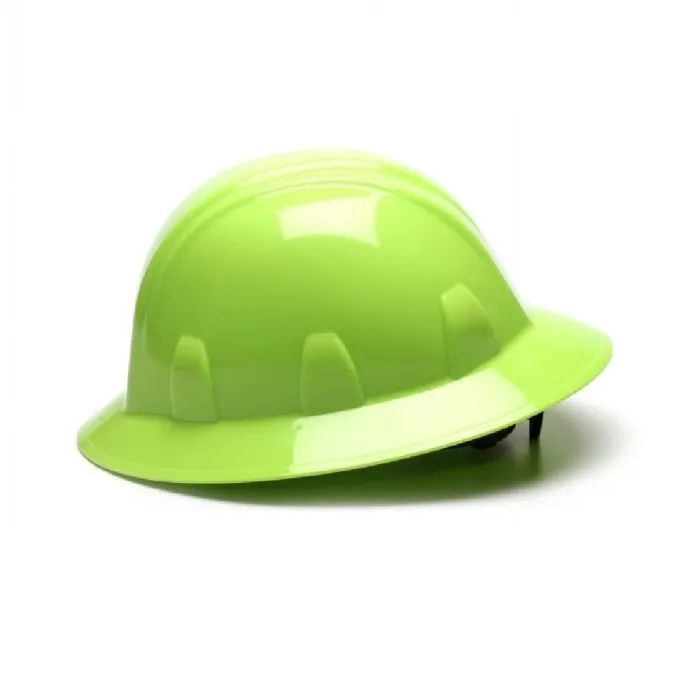 Pyramex HP24131 SL Full Brim 4 Point Ratchet Hard Hat, Hi Vis Green, 1 Each