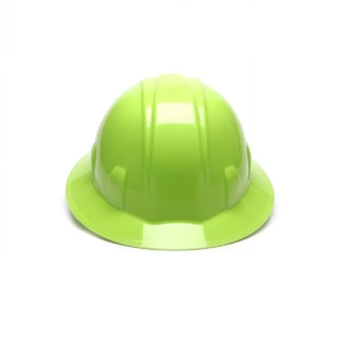 Pyramex HP24131 SL Full Brim 4 Point Ratchet Hard Hat, Hi Vis Green, 1 Each