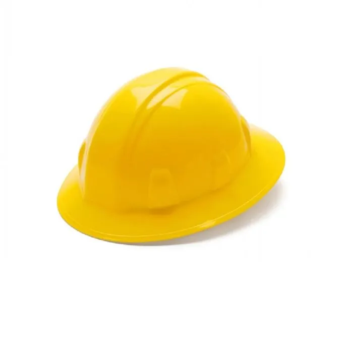 Pyramex SL Series HP24130 Full Brim Hard Hat 4 Point Ratchet Suspension, Yellow, One Size, 1 Each