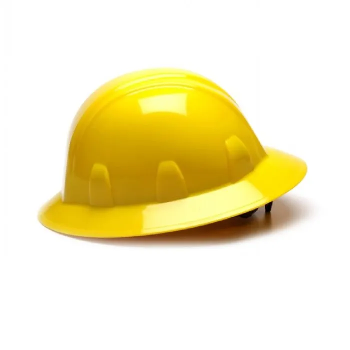 Pyramex SL Series HP24130 Full Brim Hard Hat 4 Point Ratchet Suspension, Yellow, One Size, 1 Each