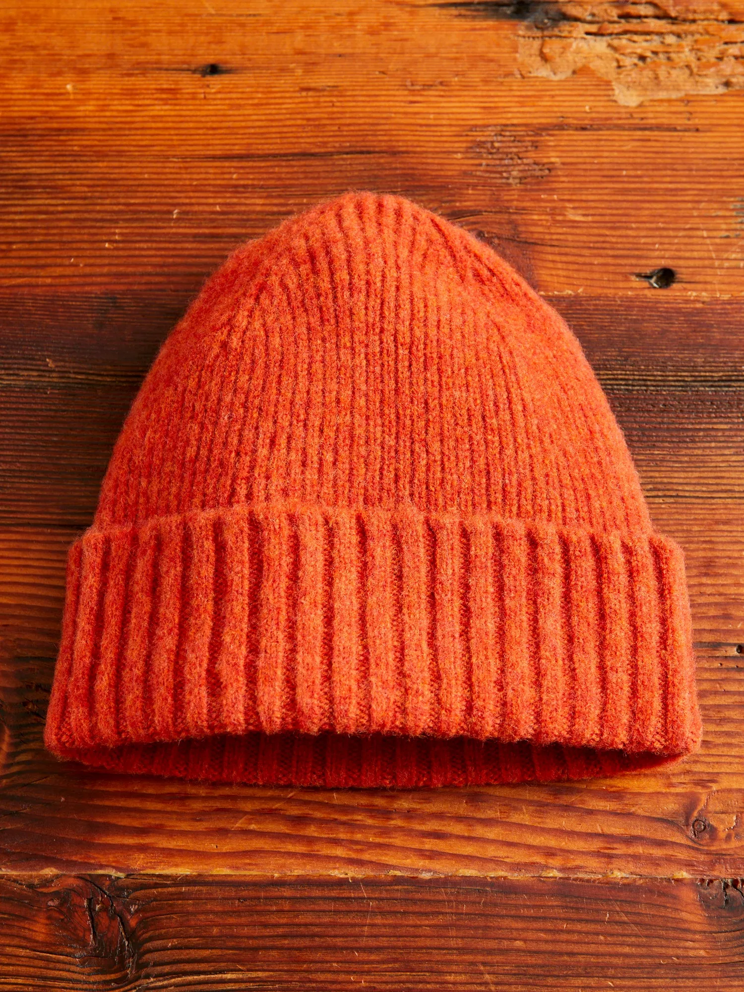 "King Jammy" Wool Beanie in Vintage Orange