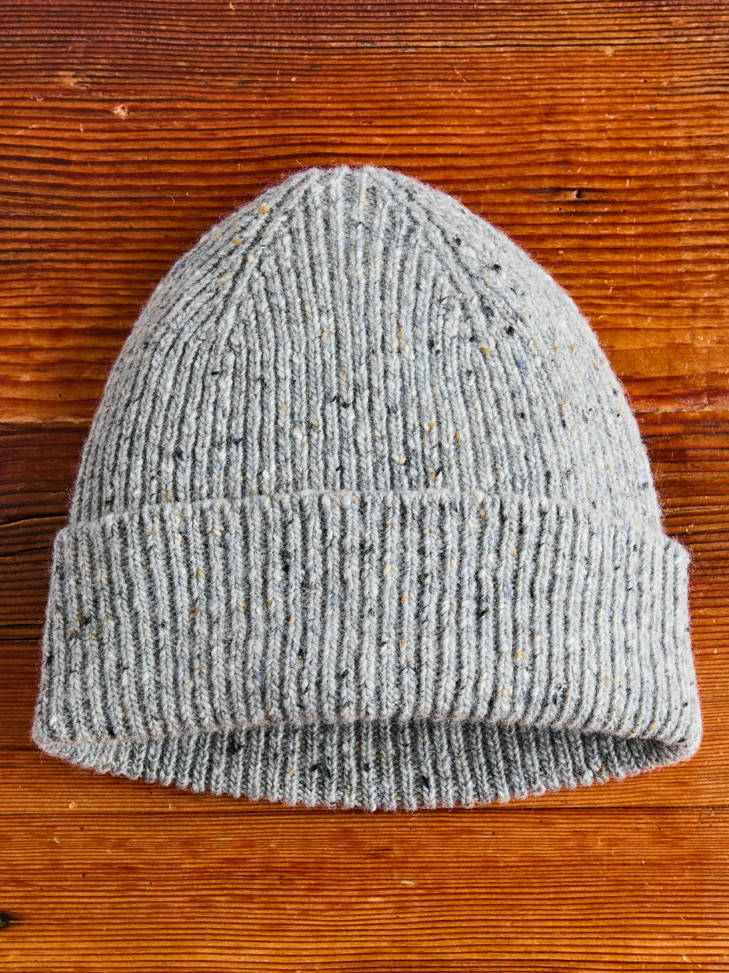 "Out of the Blue" Wool Beanie in Grey Oasis