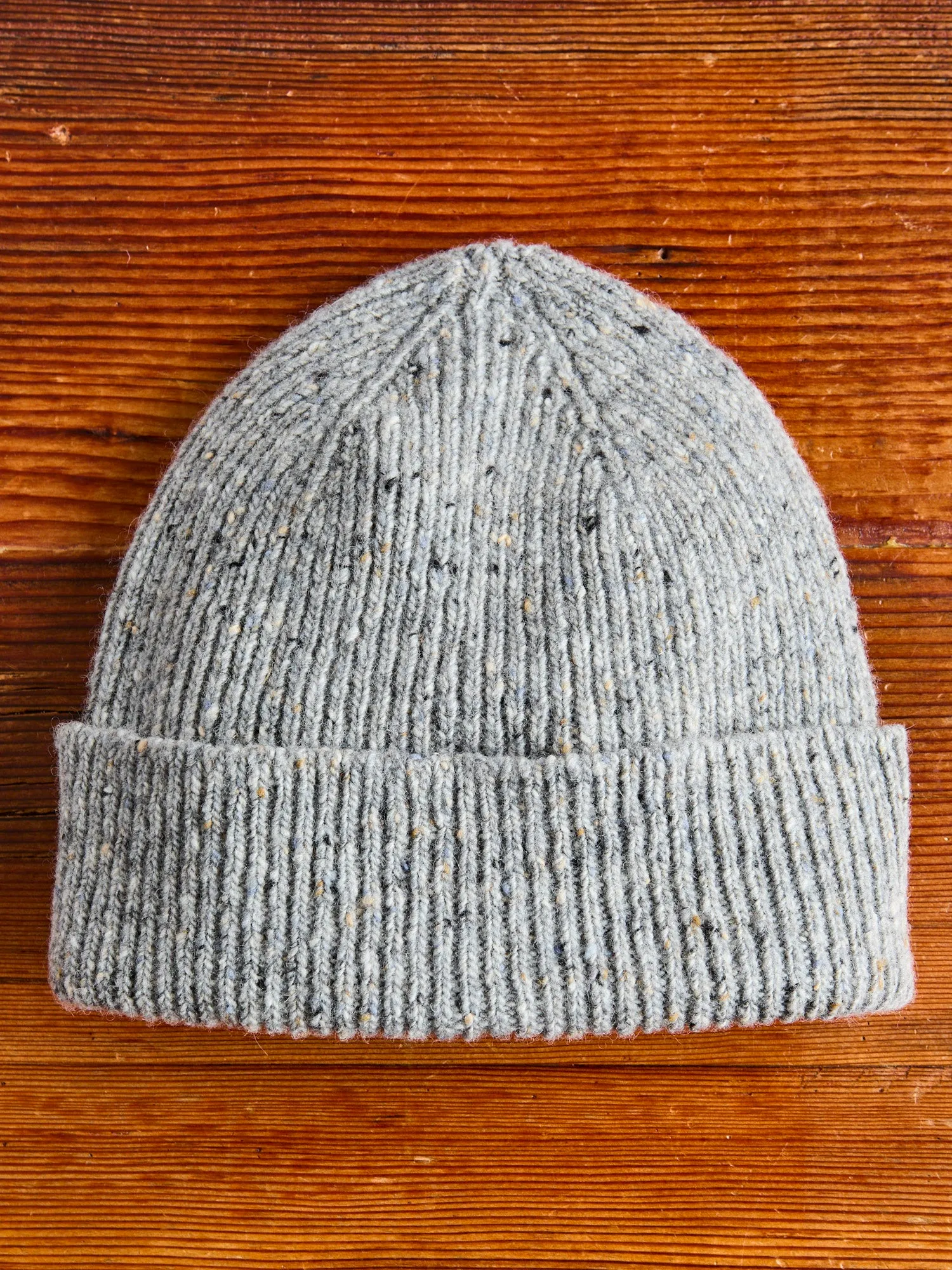 "Out of the Blue" Wool Beanie in Grey Oasis