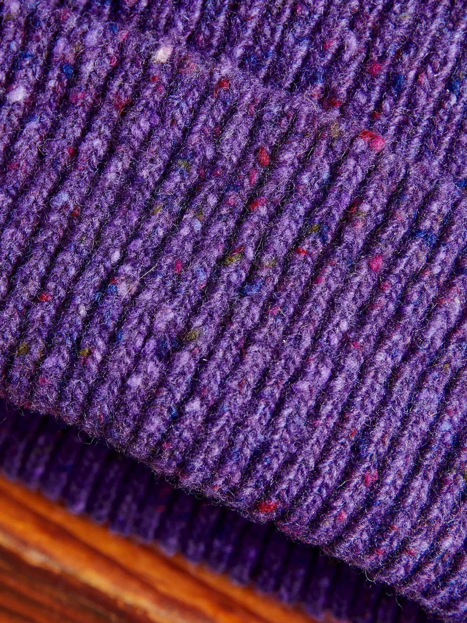 "Out of the Blue" Wool Beanie in Purple Dream