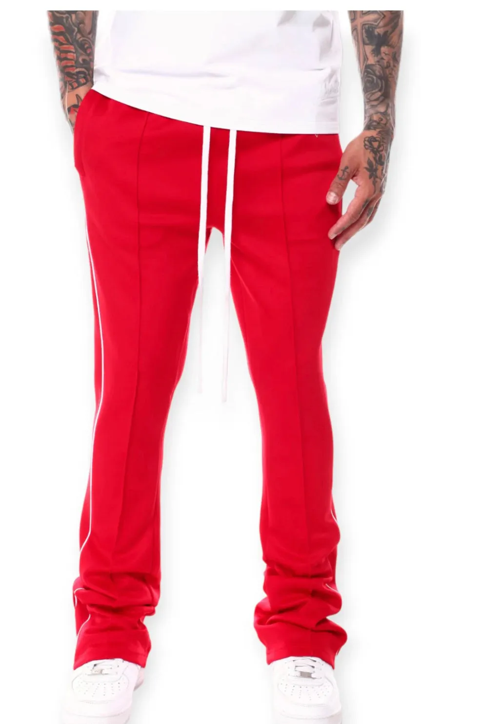 Rebel Mind - Stacked Track Pant - Red