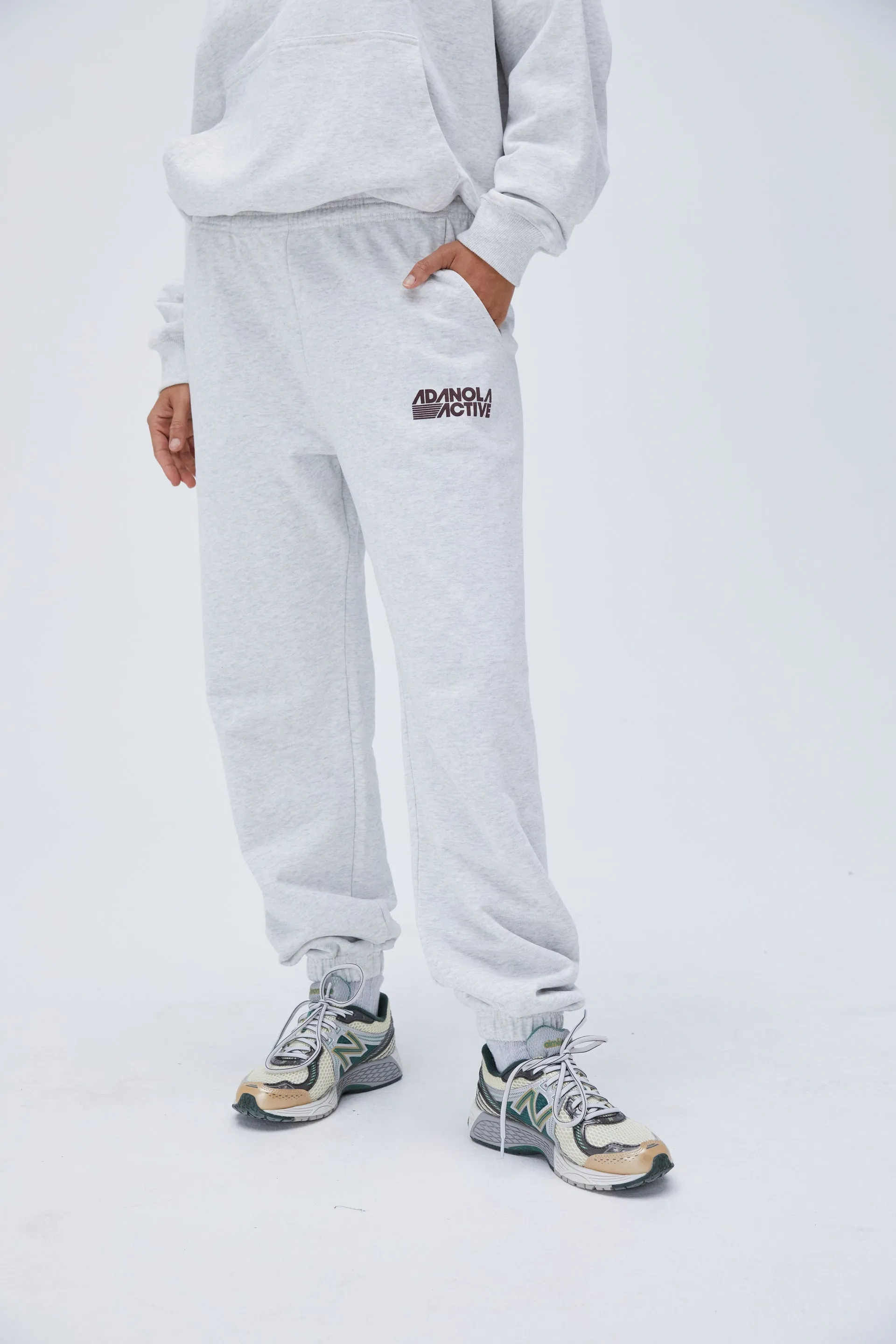 Retro Sport Sweatpants - Light Grey Melange