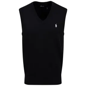 RLX Classic Fit Double Knit Cotton Gilet Black - SS24