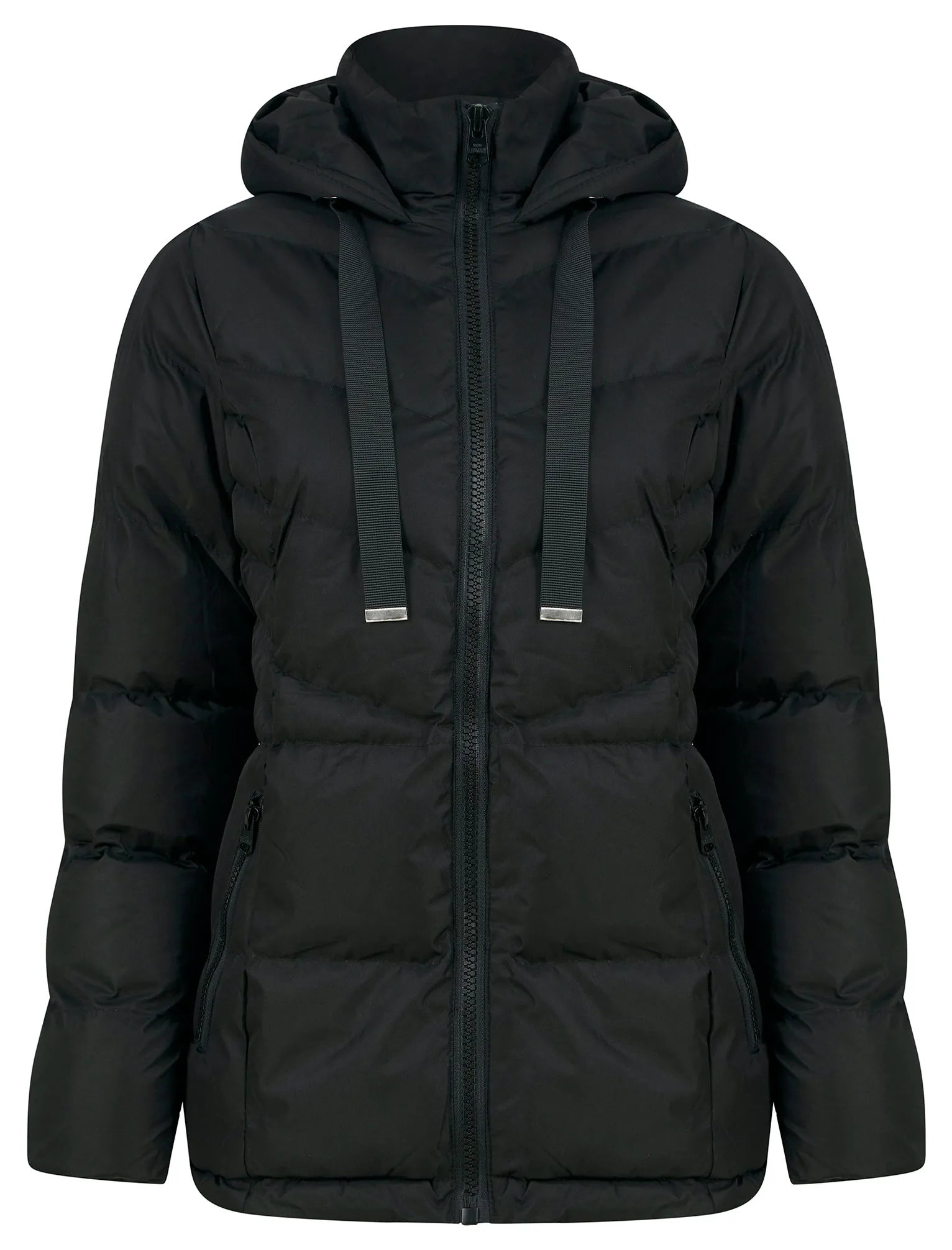 Royal Quilted Hooded Puffer Coat in Black - Tokyo Laundry