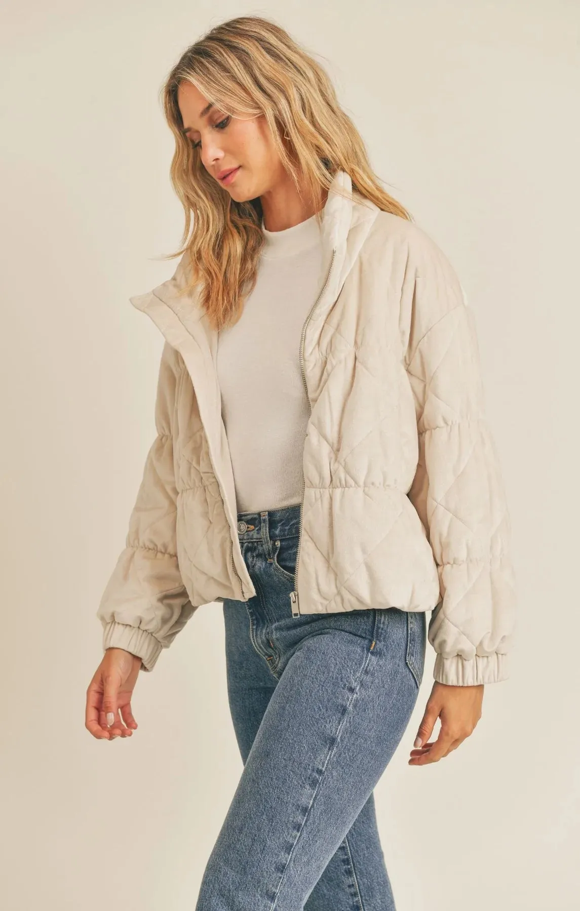 Sadie & Sage Cream Cosmic Quilted Coat