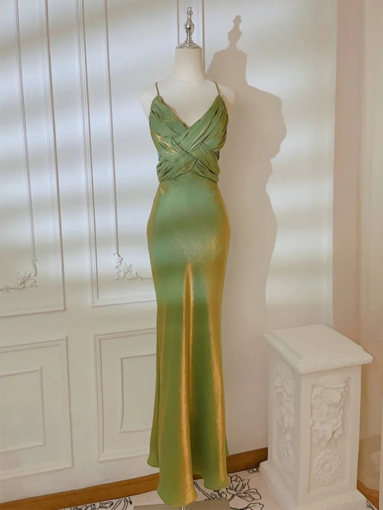 Semi-Formal Sage Green Dress for Wedding Guest