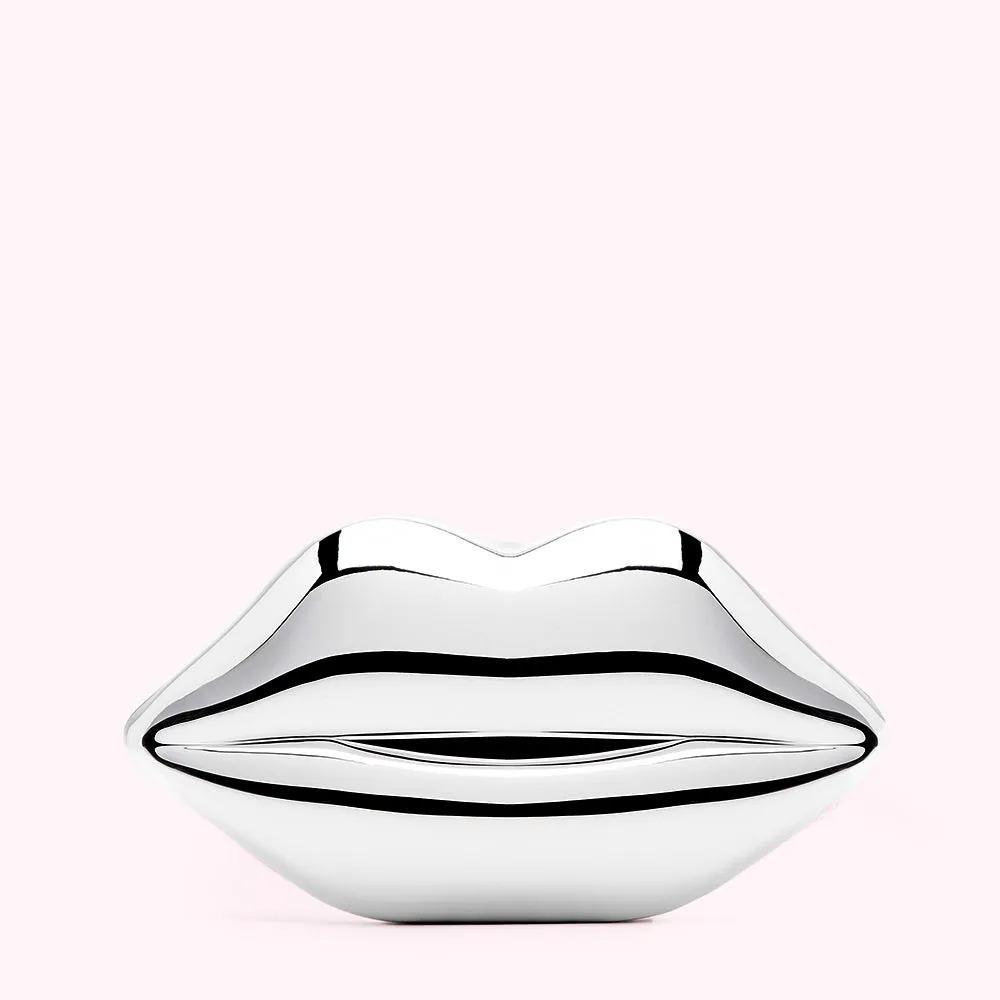 SILVER LIPS MEDIUM CLUTCH BAG