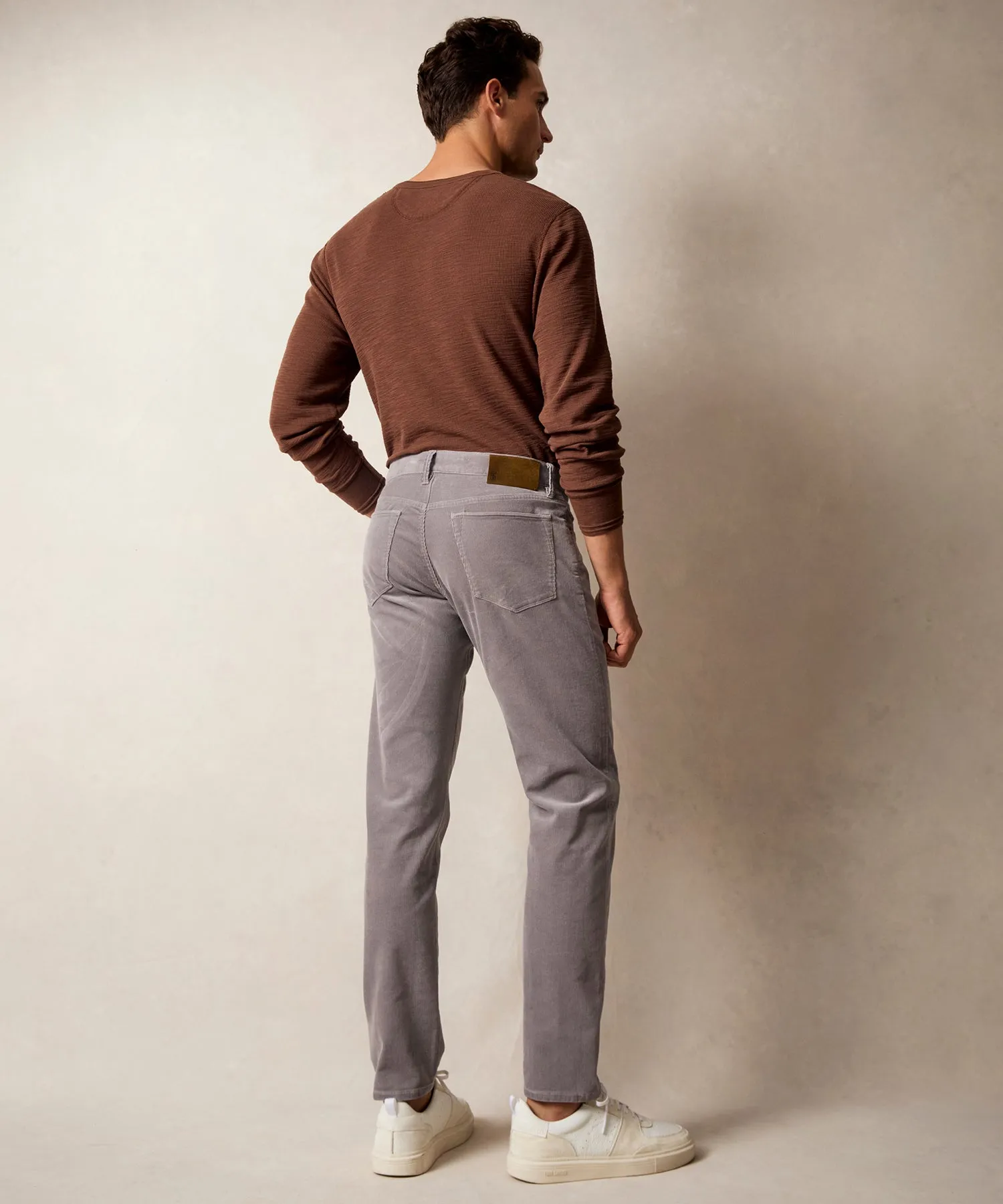 Slim Fit 5-Pocket Corduroy Pant in Graystone