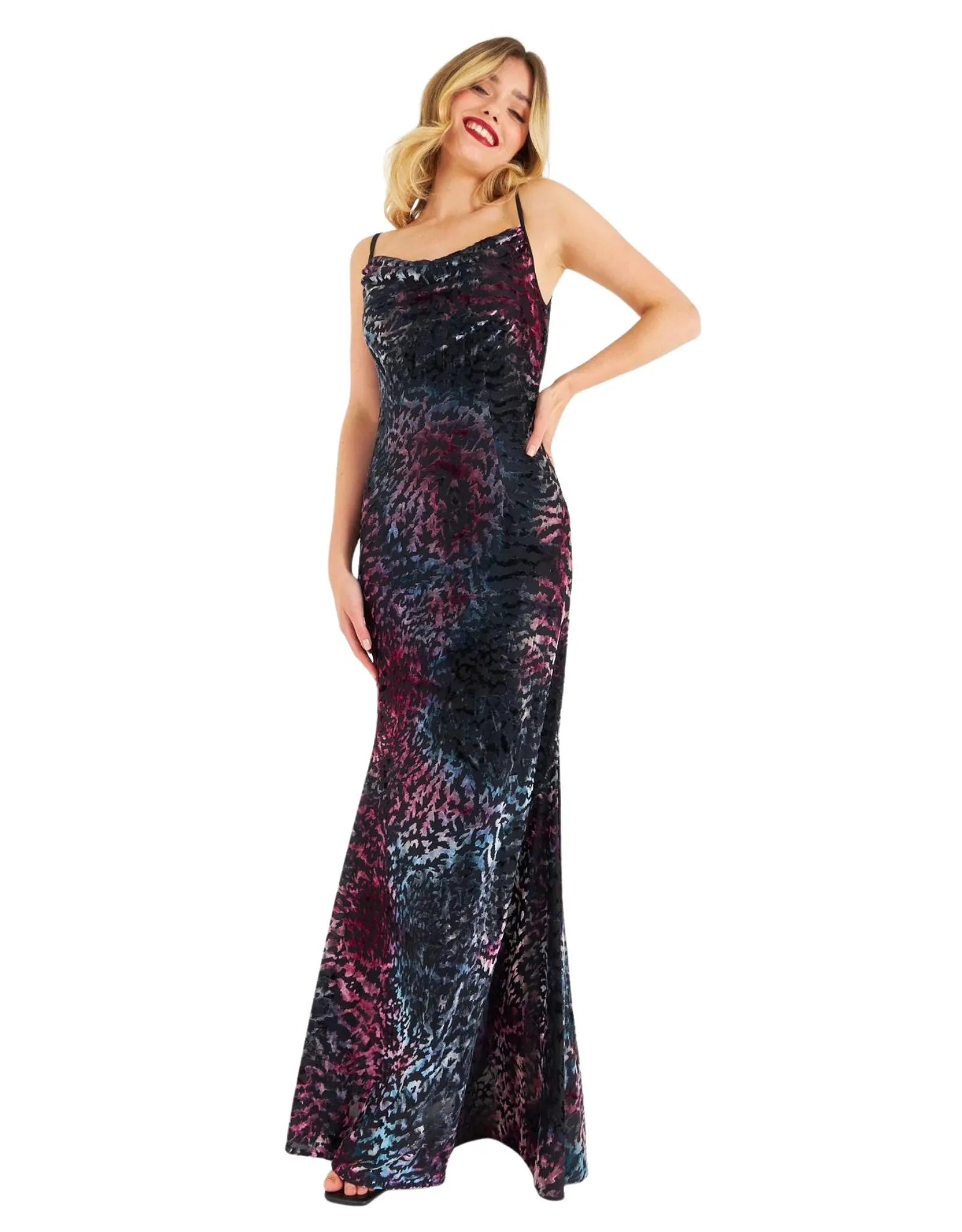 Slip Maxi Dress With Leopard Burnout