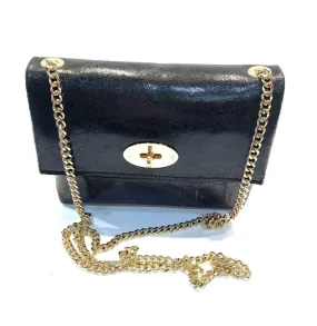 Small Black Italian Leather Crossover Bag