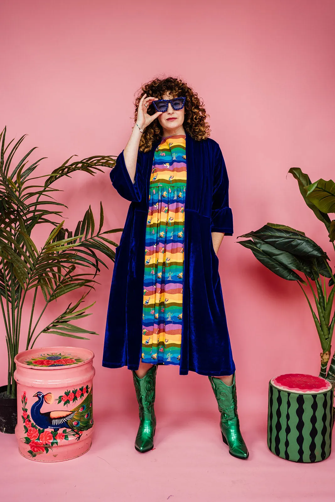 Smock Dress in Rainbow Skaters