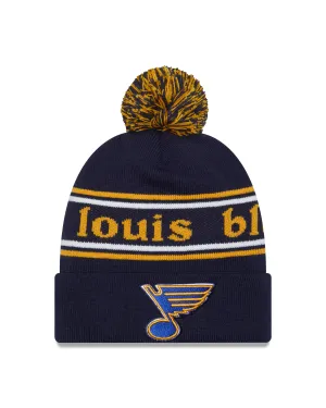 ST. LOUIS BLUES MEN'S NEW ERA POM KNIT HAT - NAVY