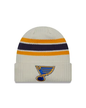 ST. LOUIS BLUES NEW ERA STRIPED KNIT HAT - CREAM