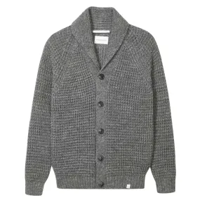 Steel Waffle Shawl Wool Cardigan