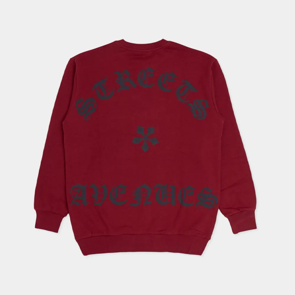 Streets & Aves Crewneck Sweatshirt Red