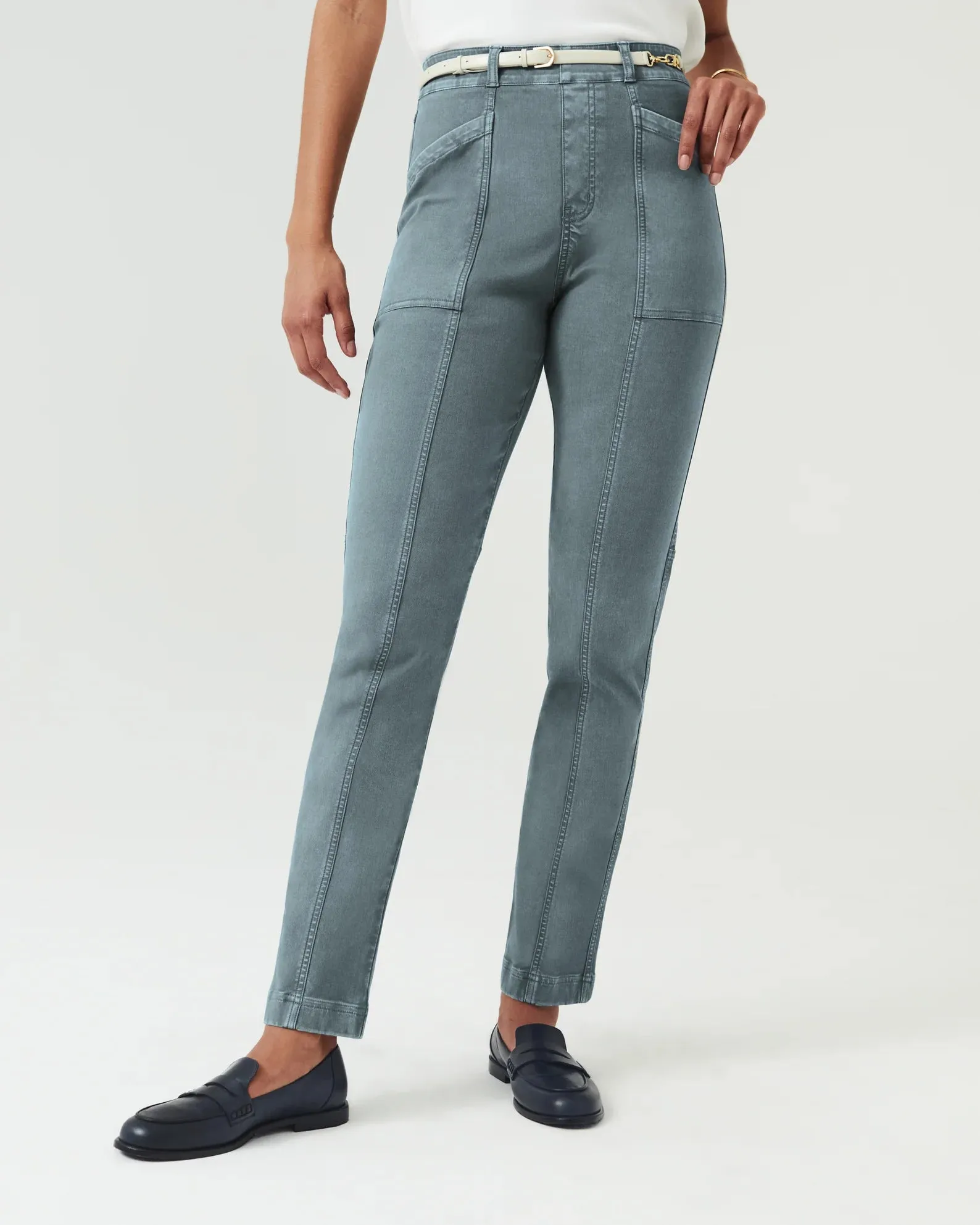 Stretch Twill Straight Leg Pant, Hazy Blue Grey