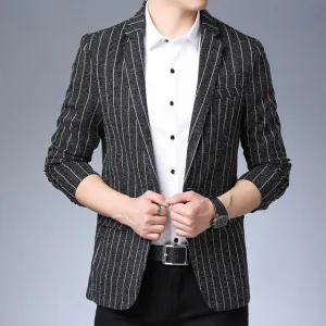 Striped Single Buttoned Businessmen Blazers