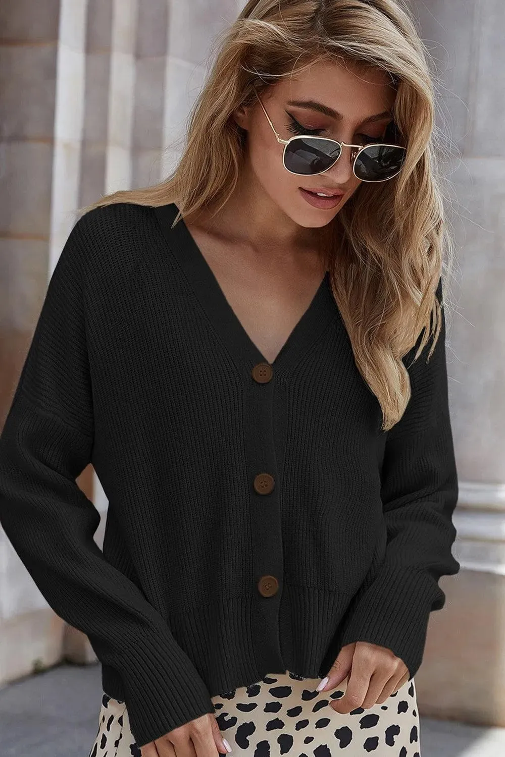 Stylish V-Neck Cardigan: Perfect Women's Fashion Staple Shop Today