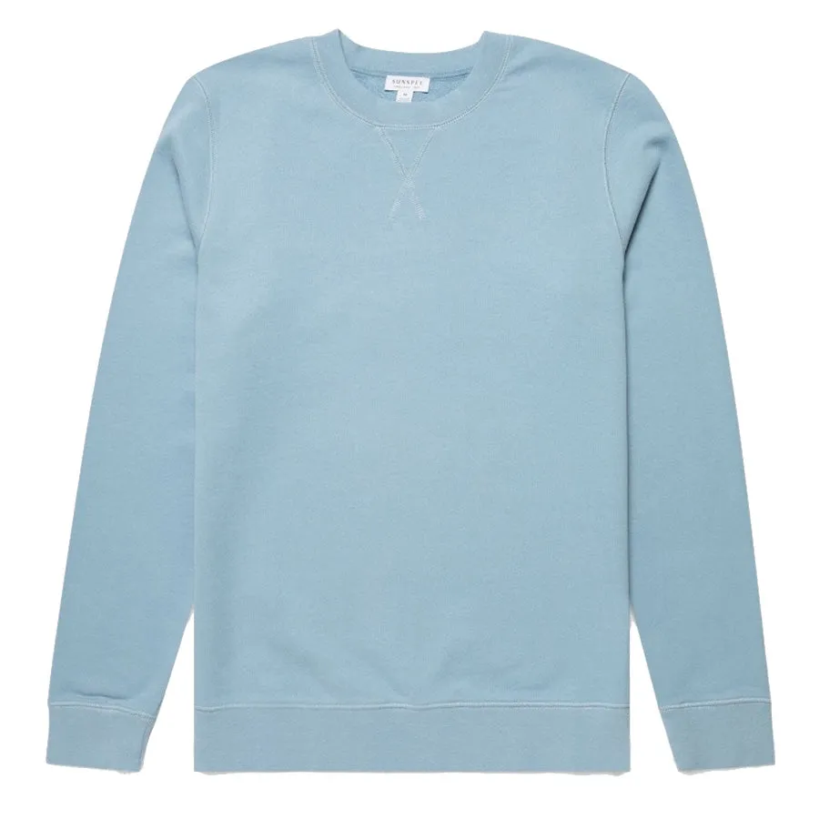 Sunspel Loopback Sweatshirt Blue Mist