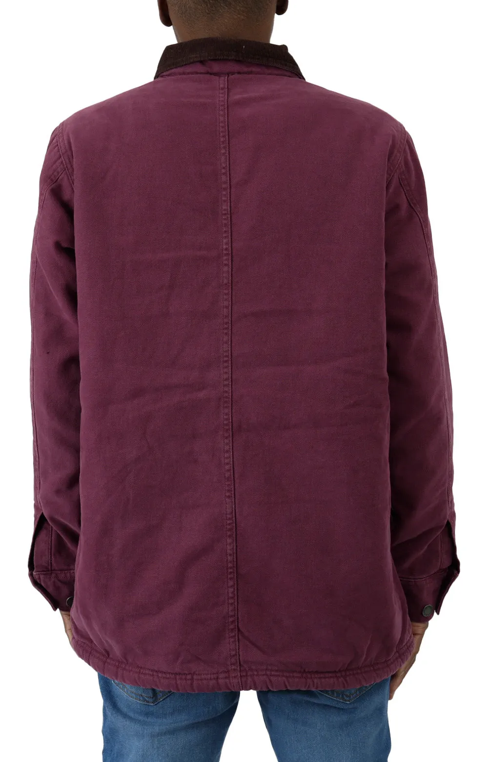 (TCR04SRW) Stonewashed Duck Lined Chore Coat - Stonewashd Grape Wine